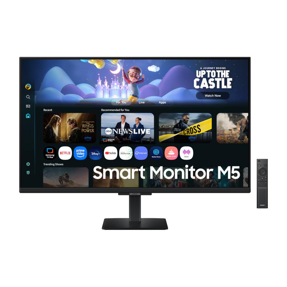 Monitor 27" Samsung M5 Smart, Tela IPS Full HD, 5ms, HDR10, Aplicativos de Smart TV, Samsung TV Plus, Gaming Hub, LS27FM500ELXZD
