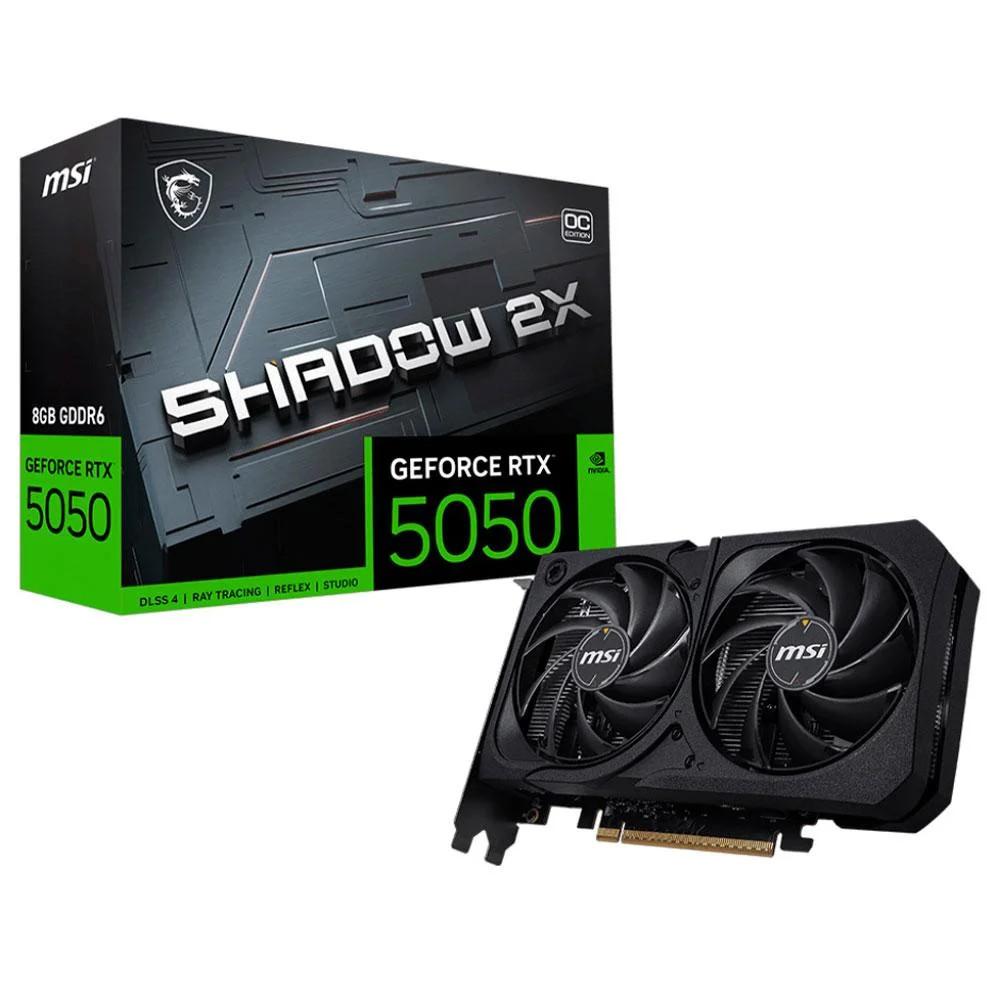 Placa de Video MSI GeForce RTX 5050 Shadow 2X OC 8GB GDDR6, 912-V538-008