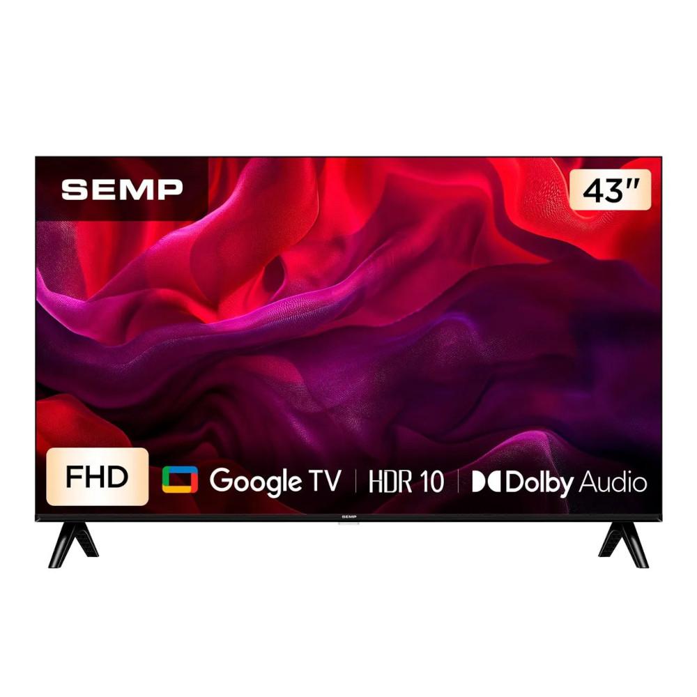 Smart TV 43" SEMP S42 Full HD google TV com Wi-Fi e Bluetooth integrados, HDMI, HDR10