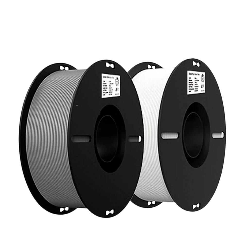 Filamentos 1,75mm Ender-PLA, Kit com 2kg - Cinza + Branco, para Impressora 3D, 3301010365, CREALITY