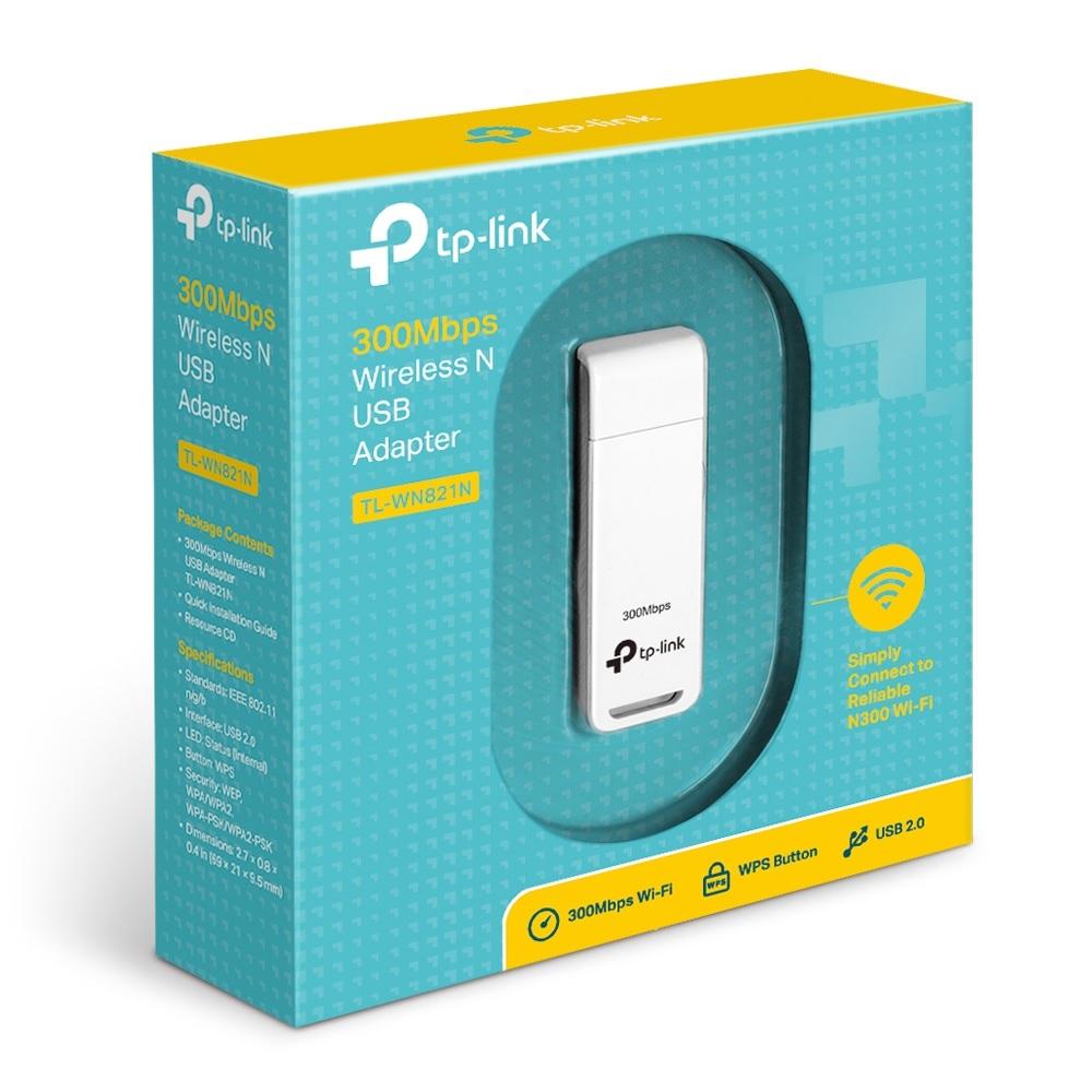 Adaptador USB WI-FI N 300Mbps, Preto, TL-WN821N, TP-LINK