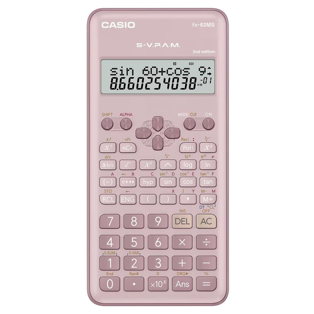 Calculadora Científica, Rosa, Visor de 2 Linhas com 10 Dígitos, 240 funções, FX-82MS-2-PK, CASIO