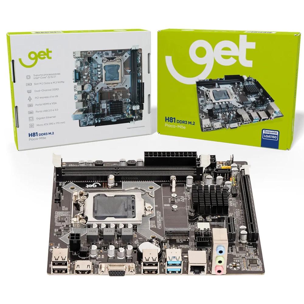 Placa Mãe LGA 1150 Get H81 M2 DDR3