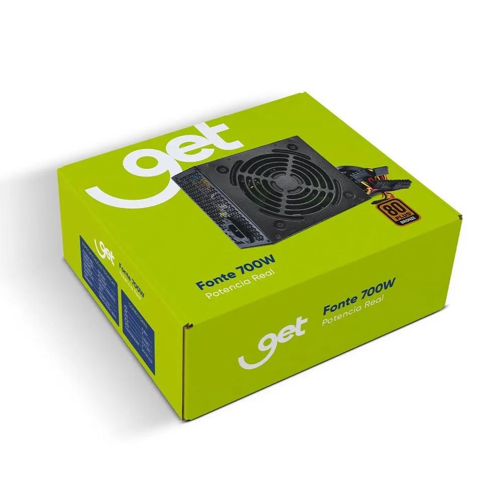 Fonte Gamer ATX GET 700W 80 Plus Bronze, PFC Ativo, Bivolt Automática