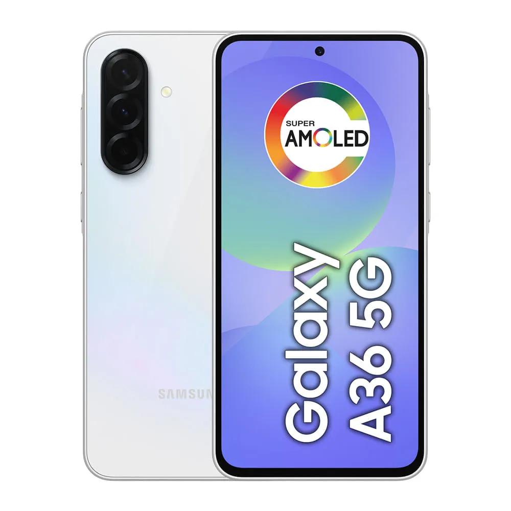 Smartphone Galaxy A36 5G, 256GB, Tela 6.7", Câmeras 50MB+8MP+5MP, Branco, SAMSUNG