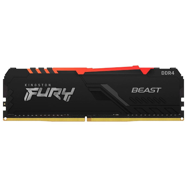Memória DDR4 8GB 2666MHz, Kingston Fury Beast RGB, KF426C16BBA/8 Memória DDR4 8GB 2666MHz, Kingston Fury Beast RGB, KF426C16BBA/8