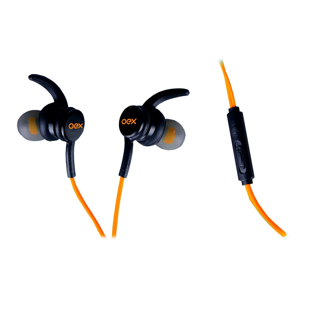 Fone Intra Impulse USB-C, Preto e Laranja, FN211 , OEX