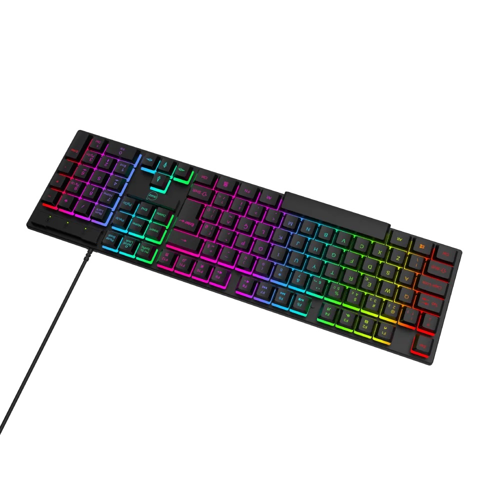 myuz Teclado Gamer USB GTE1000 Rainbow Preto, ABNT2, 62000177, MAXPRINT
