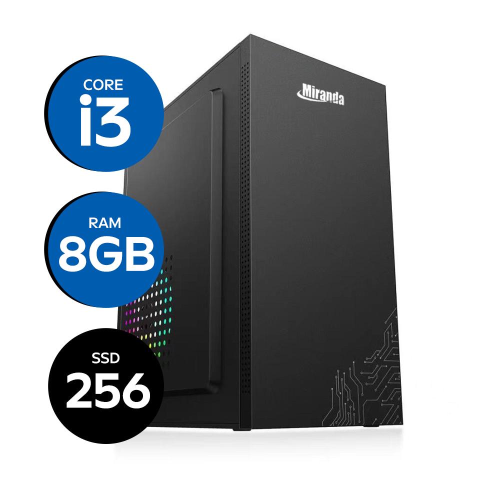 Computador Miranda Core i3-12100, Memória 8GB, SSD 256GB, Wi-fi
