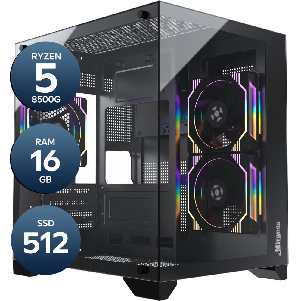Computador Miranda Gamer AMD Ryzen 5 8500G, Memória 16GB DDR5, SSD