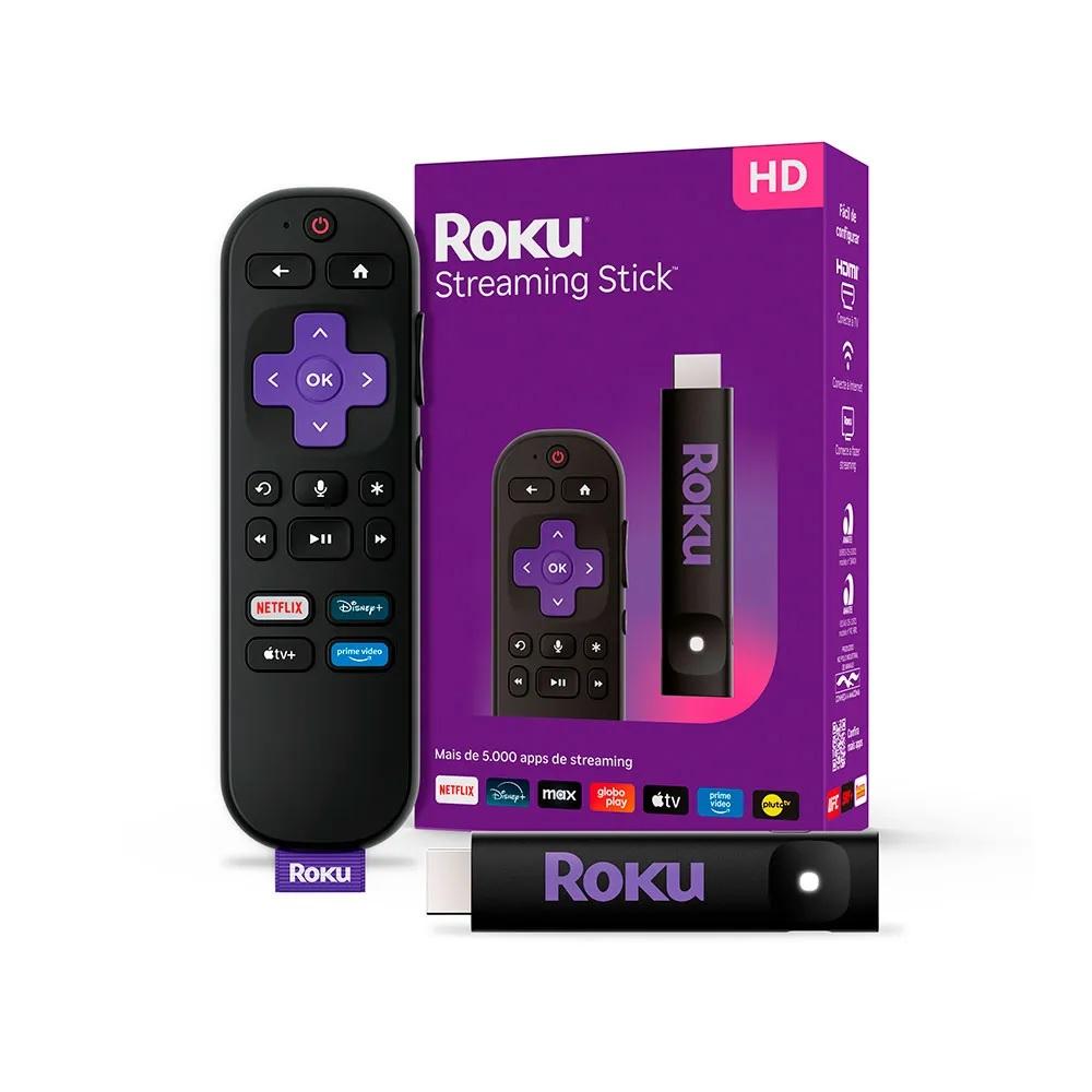 Roku Streaming Stick 2025, para TV HD e Full HD, com Controle por Voz ...